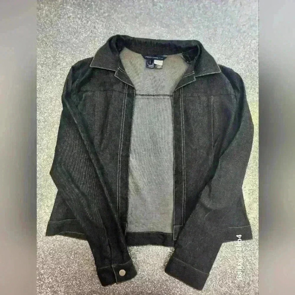 French Connection Jackets & Blazers - FRENCH  CONNECTION BLACK DENIM JACKET